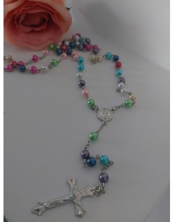 Collana rosario lunghezza 60 cm  multicolore