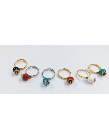 Anelli acciaio con pendente campanella modello capri