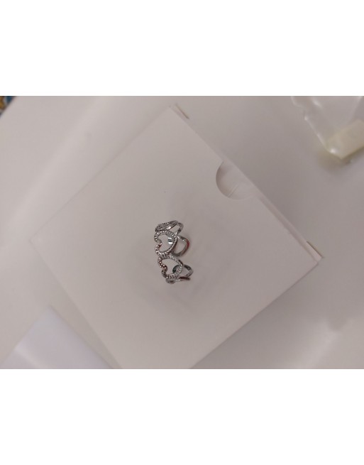 Anello acciaio inossidabile con cuori regolabile