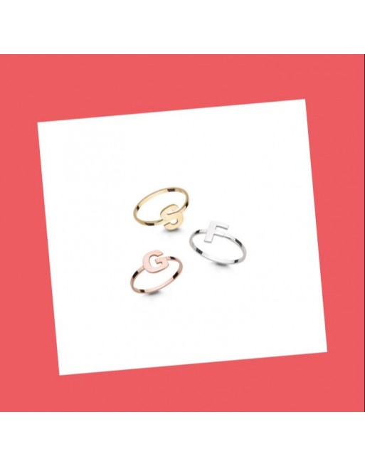 Anello con lettera in argento 925 regolabile