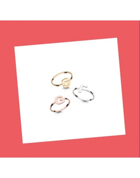 Anello con lettera in argento 925 regolabile