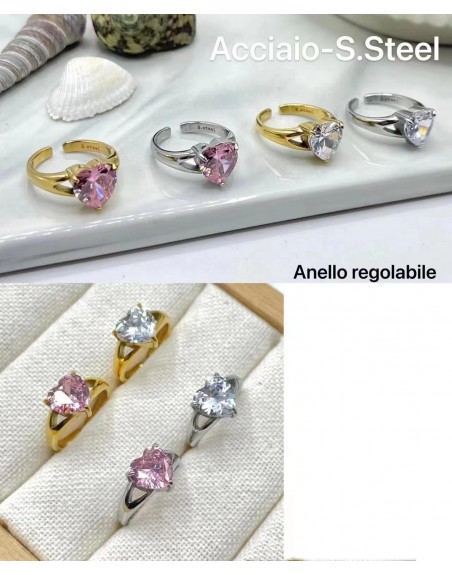 Anello con strass  regolabile
