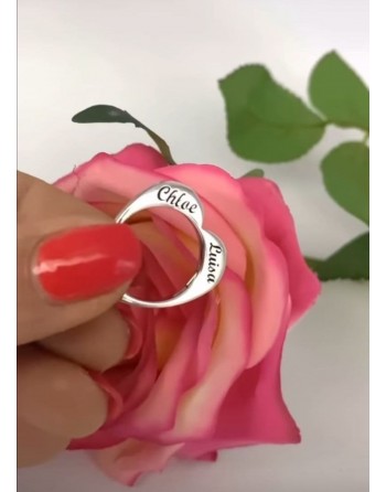 Anello cuore con incisione nomi