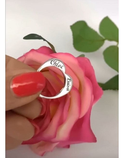 Anello cuore con incisione nomi