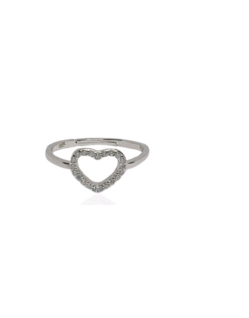 Anello cuore con swarowsky regolabile