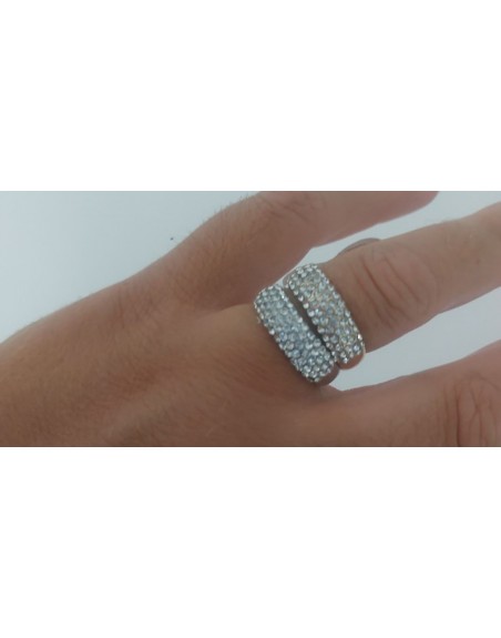 Anello fascia strass
