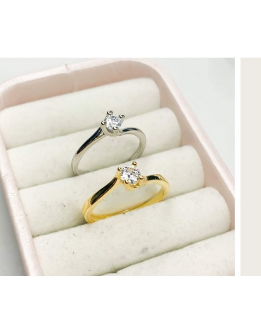 Anello solitario argento925