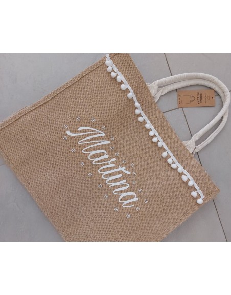 Borsa juta misura 45x31x45con nome