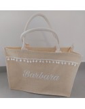 Borsa mare juta colore corda con nome