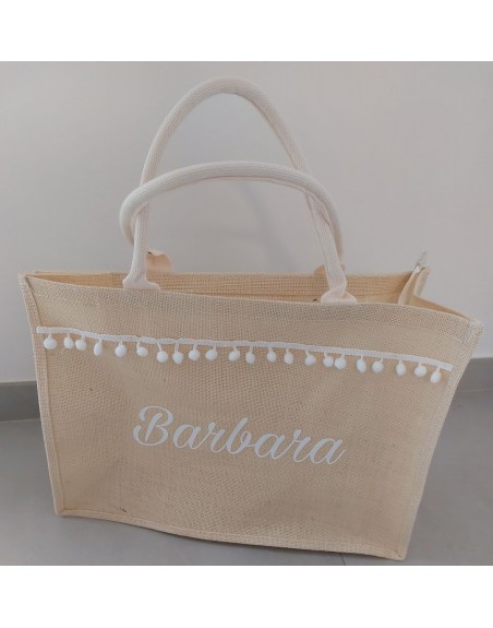 Borsa mare juta colore corda con nome