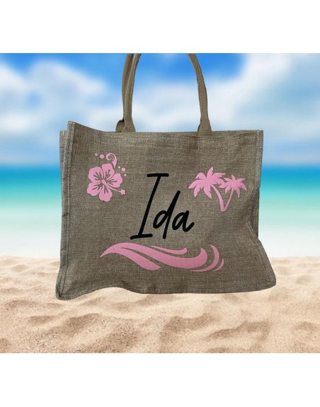Borsa mare juta misura 43x34 con nome