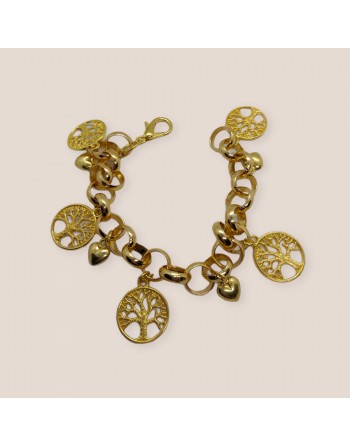 Bracciale  con pendente albero della vita realizzato a mano