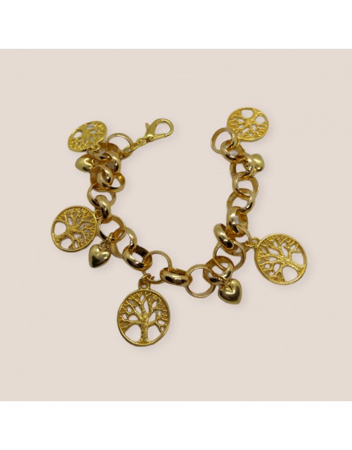 Bracciale  con pendente albero della vita realizzato a mano