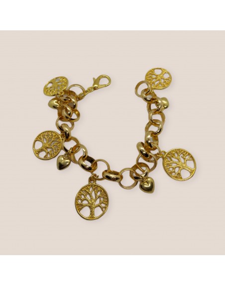 Bracciale  con pendente albero della vita realizzato a mano