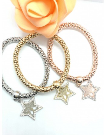 Bracciale 3 colori con stella zirconata