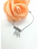 Bracciale acciaio con bebe' zirconati