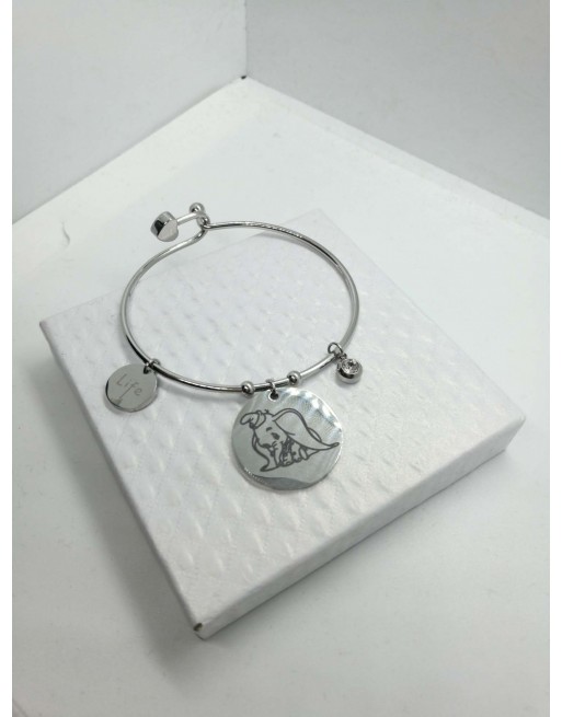Bracciale acciaio con ciondolo disney dumbo