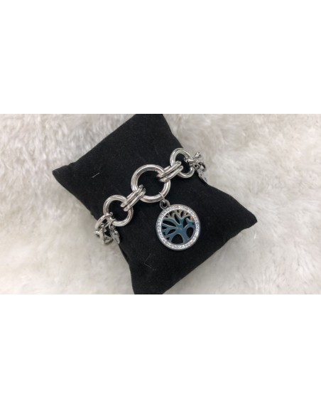 Bracciale acciaio inossidabile catena doppia con albero della vita
