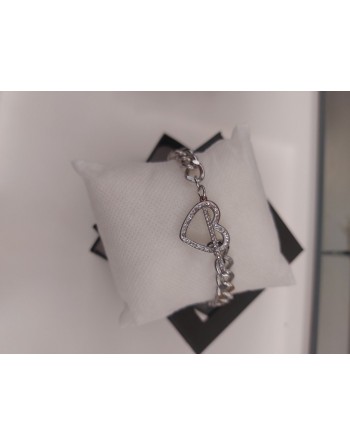 Bracciale acciaio inossidabile con cuore zirconato