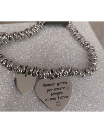 Bracciale acciaio inossidabile con frase mamma