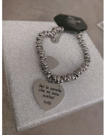 Bracciale acciaio inossidabile con frase sorella