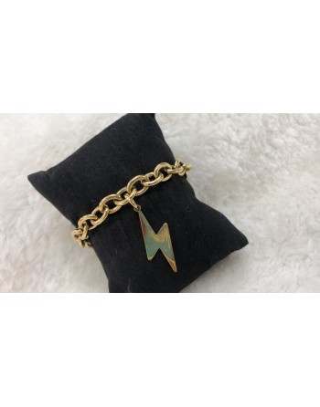 Bracciale acciaio inossidabile con fulmine