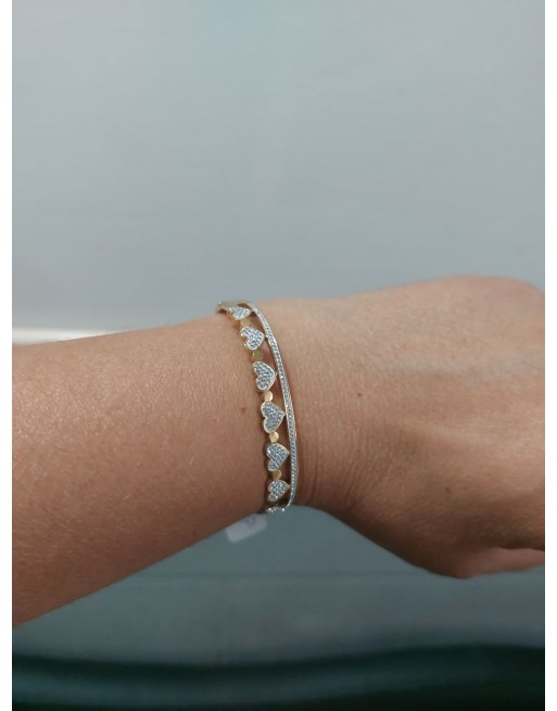 Bracciale acciaio inossidabile misura 19 cm con cuori