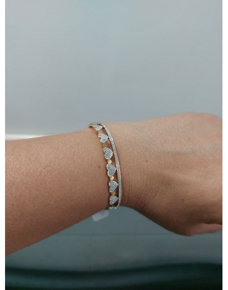 Bracciale acciaio inossidabile misura 19 cm con cuori