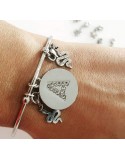 Bracciale acciaio modello kidult con lettera e ciondoli serpente
