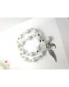 Bracciale pietre con ala albatros fatto a mano  misura regolabile