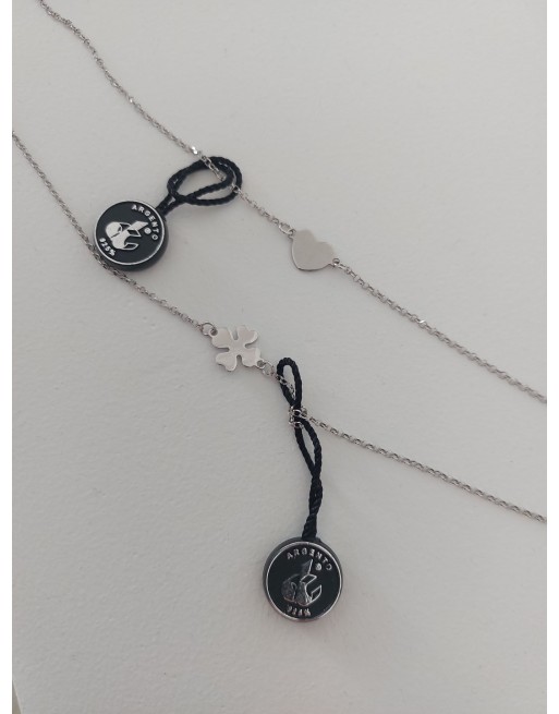 Bracciale argento925 con cuore o quadrifoglio