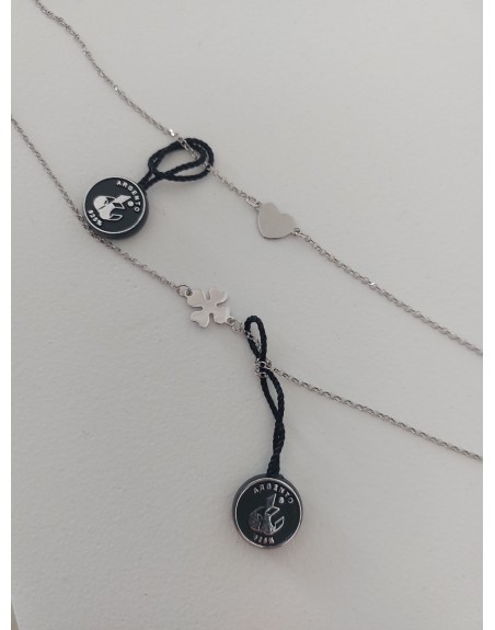 Bracciale argento925 con cuore o quadrifoglio