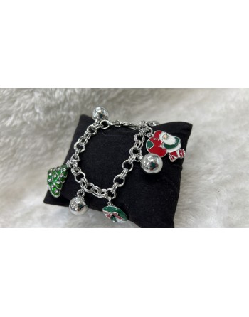 Bracciale catena doppia con ciondoli natalizi