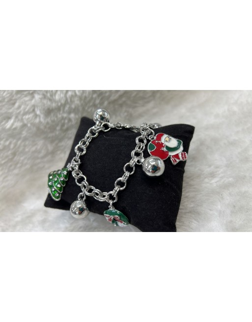 Bracciale catena doppia con ciondoli natalizi