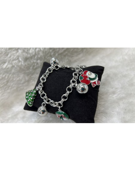 Bracciale catena doppia con ciondoli natalizi