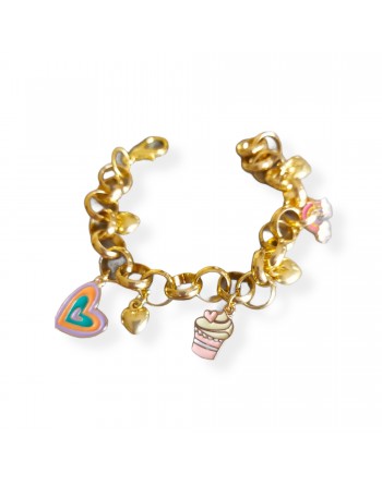 Bracciale con ciondoli colorati interamente creato a mano