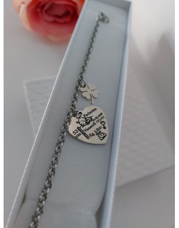 Bracciale con ciondolo nascita personalizzato