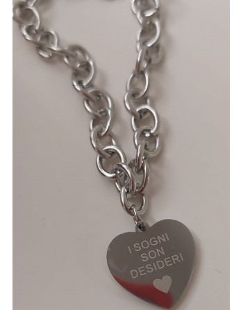 Bracciale con frase : I SOGNI SON DESIDERI