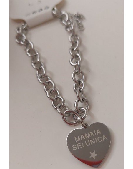 Bracciale con frase: MAMMA SEI UNICA
