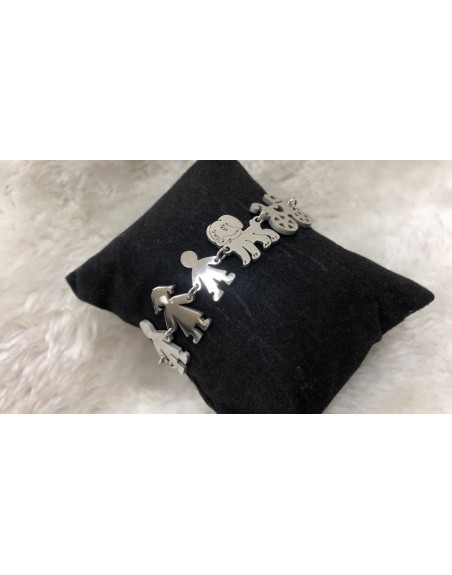 Bracciale family componibile  in acciaio inossidabile