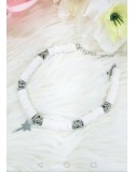 Bracciale gommini bianco e acciaio inossidabile creato a mano