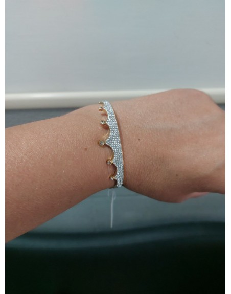 Bracciale in acciaio inossidabile corona rigido misura 19 cm