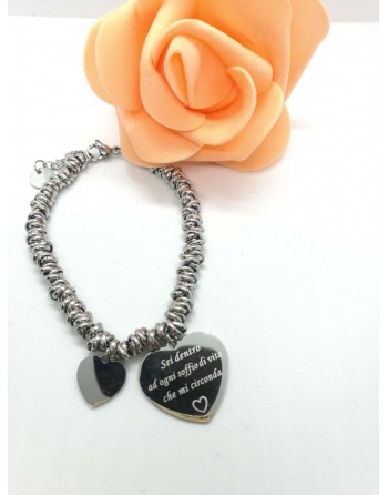 Bracciale nodini  con scritta