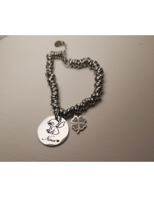 Bracciale nodino  con ciondolo personalizzato