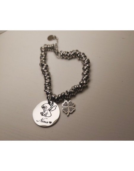 Bracciale nodino  con ciondolo personalizzato