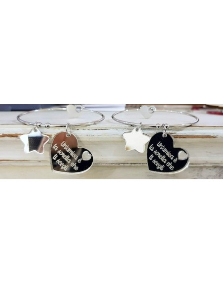 Bracciale rigido con cuore personalizzato