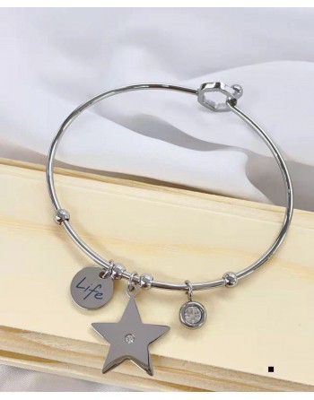 Bracciale rigido modello idult con ciondolo stella