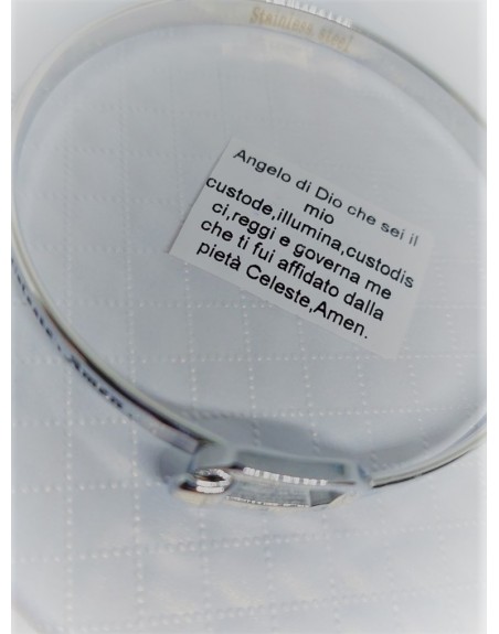 Bracciale rigido modello kidult con preghiera Angelo di Dio
