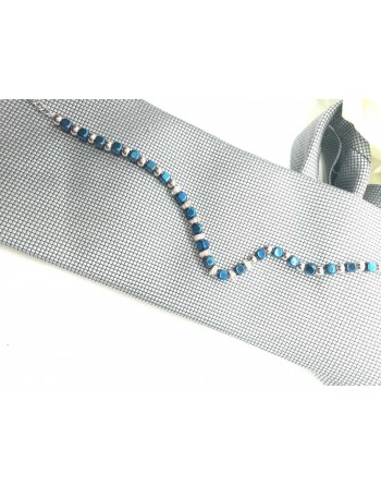 Bracciale uomo  con perline quadrate  colorato misura 19/20 cm