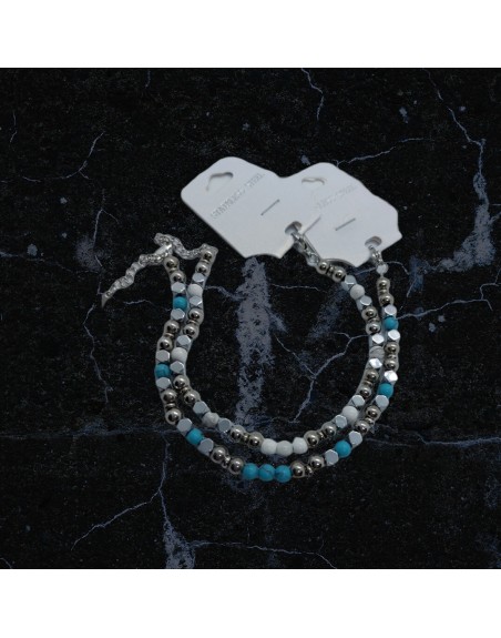 Bracciale uomo in acciaio con pietre